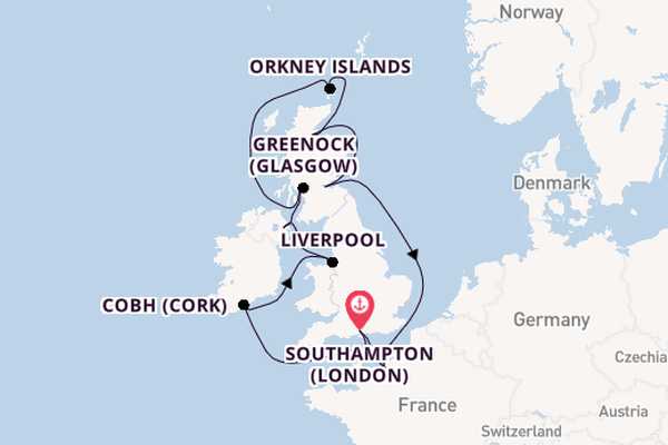 British Isles from Southampton, England with the Majestic Princess