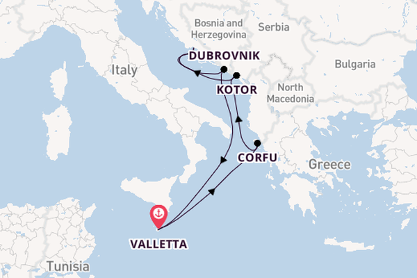 Mediterranean Sea from Valletta, Malta with the Azura