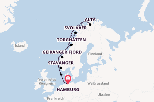 Norwegen ab Hamburg, Deutschland auf der HANSEATIC nature
