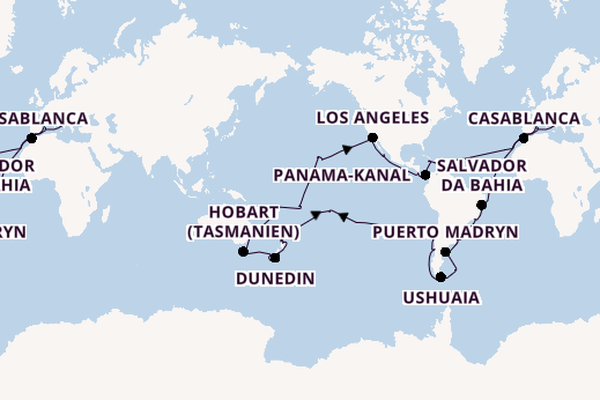 Weltreise ab Barcelona, Spanien auf der MSC Magnifica
