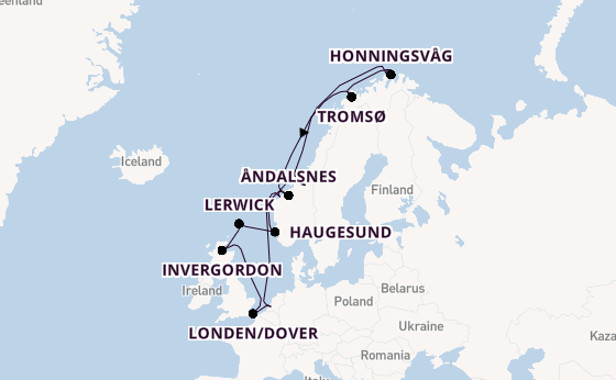 Noorwegen vanaf Rotterdam, Nederland met de Nieuw Statendam