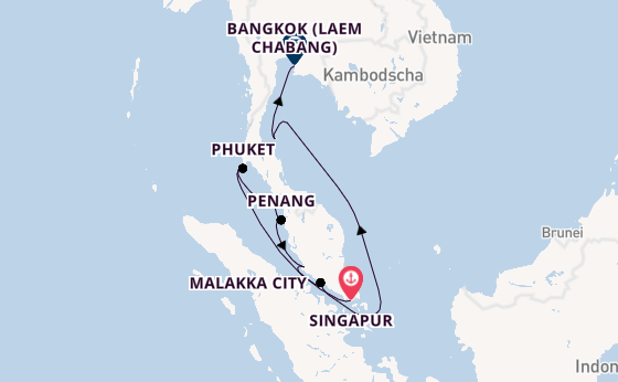 Südostasien ab Singapur, Singapur auf der Silver Muse