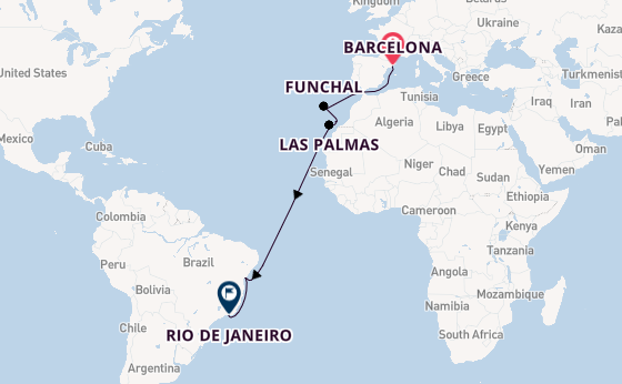 Transatlantic from Barcelona, Spain with the MSC Virtuosa