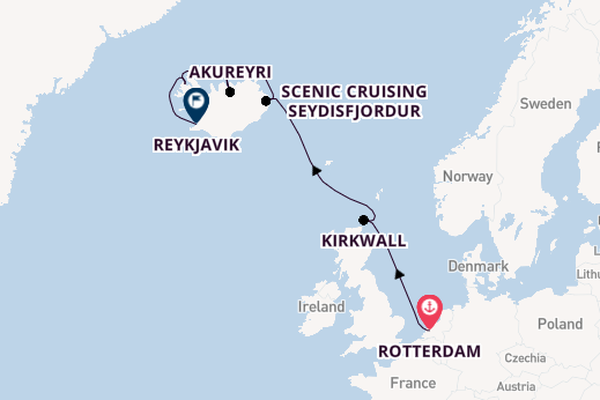 Arctica vanaf Rotterdam, Nederland met de Rotterdam