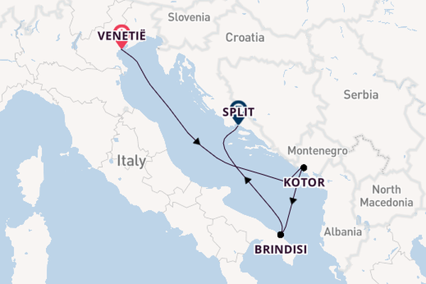 Middellandse Zee vanaf Venetië, Italië met de MSC Armonia
