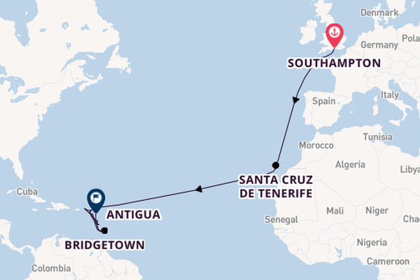 Caribbean from Southampton, England with the Iona