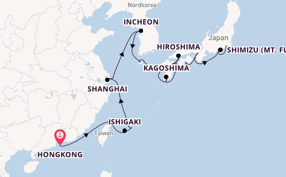 Ostasien ab Hongkong, China auf der Seven Seas Splendor