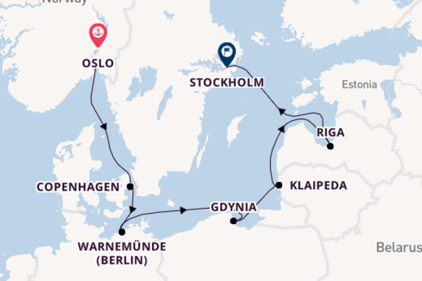 7 day cruise with the MSC Poesia to Stockholm