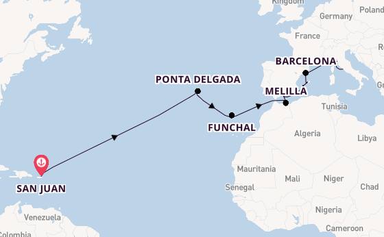 Mediterranean from San Juan, Puerto Rico with the Norwegian Prima