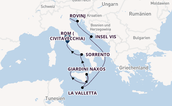 Westliches Mittelmeer ab Fusina (Venedig) auf der Seabourn Ovation