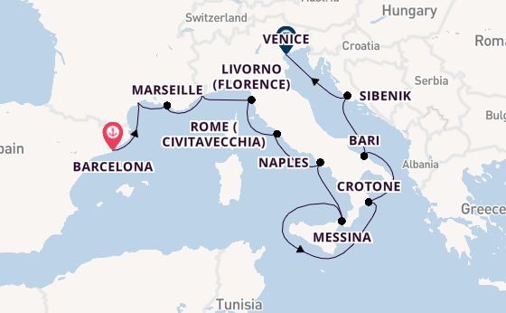 Western Mediterranean from Barcelona, Spain with the Viking Neptune