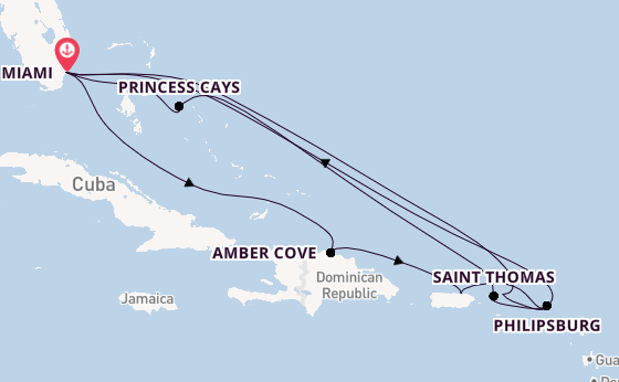 Caribbean from Miami, Florida with the Regal Princess