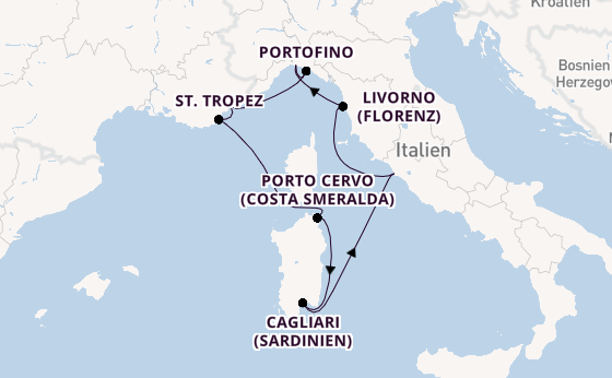 Westliches Mittelmeer ab Civitavecchia (Rom), Italien auf der EXPLORA I