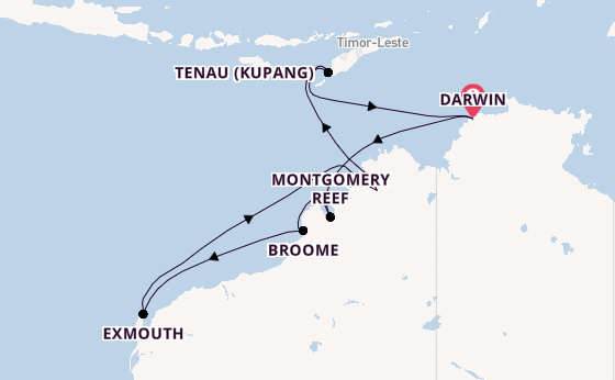 Australië vanaf Darwin, Australië met de HANSEATIC spirit