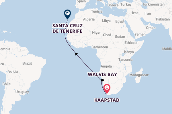 Zuidelijk Afrika vanaf Kaapstad, Zuid-Afrika met de Costa Smeralda