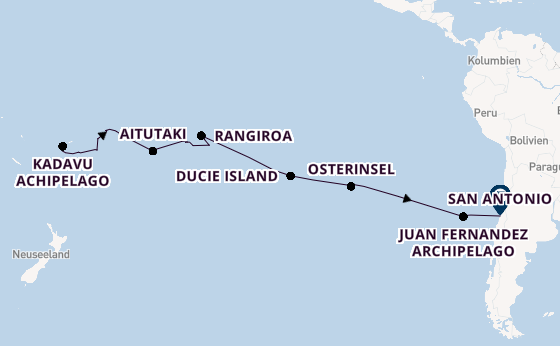 Polynesien ab Lautoka, Fiji auf der Seabourn Pursuit