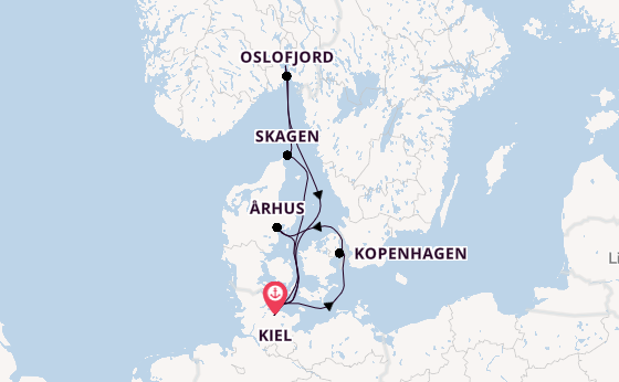 Noorwegen vanaf Kiel, Duitsland met AIDAnova