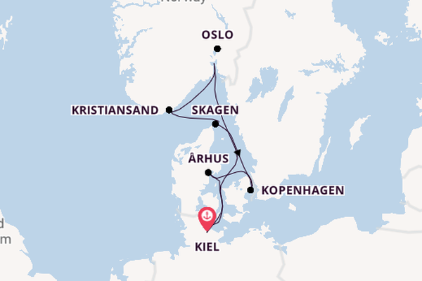 Noorwegen vanaf Kiel, Duitsland met AIDAnova