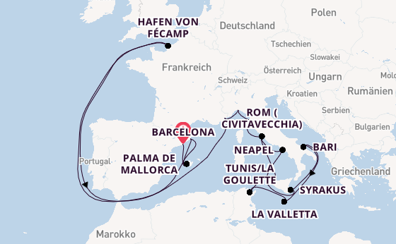 Westliches Mittelmeer ab Barcelona, Spanien auf der EXPLORA II