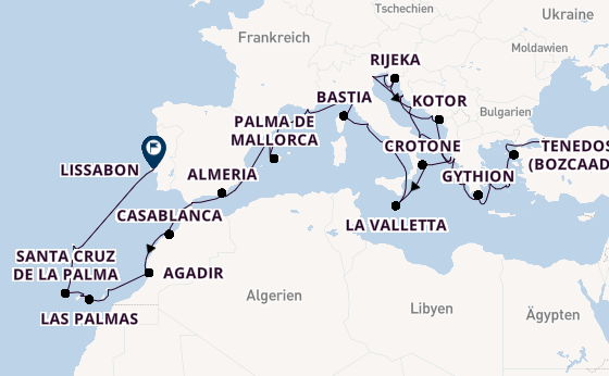 Mittelmeer ab Istanbul, Türkei auf der Sirena