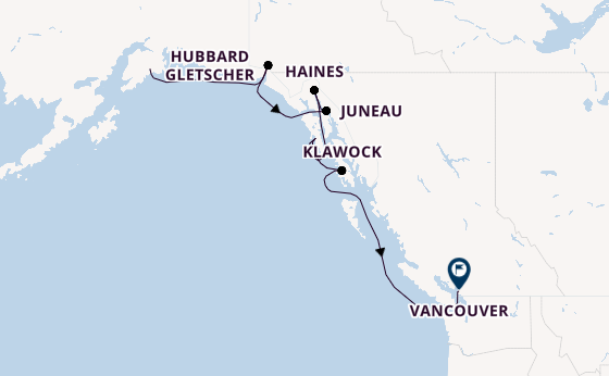 Alaska ab Seward, Alaska auf der Silver Muse
