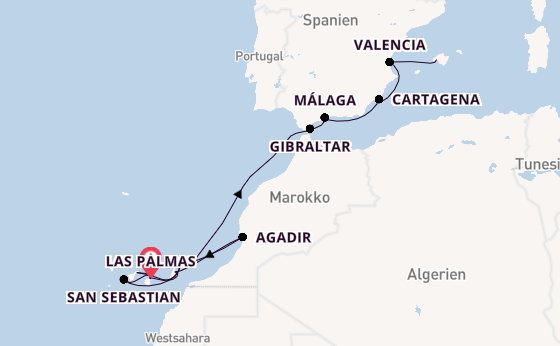 Kanarische Inseln ab Las Palmas, Gran Canaria auf AIDAstella
