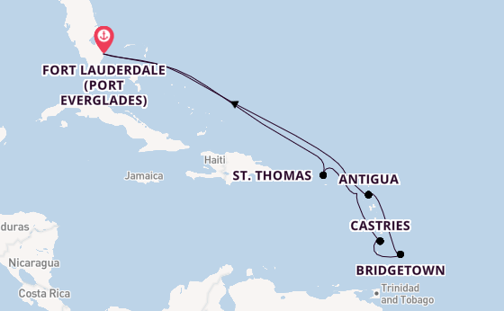 Caribbean from Fort Lauderdale (Port Everglades), Florida, USA with the Enchanted Princess