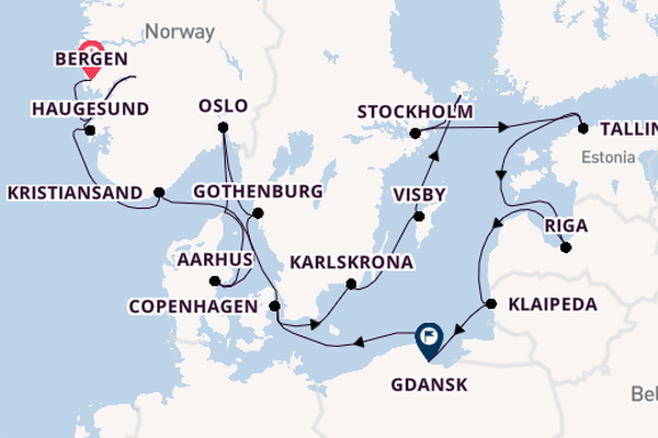 Northern Europe from Bergen, Norway with the Viking Saturn