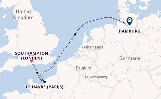 Engeland vanaf Southampton (Londen), Engeland met de Queen Mary 2