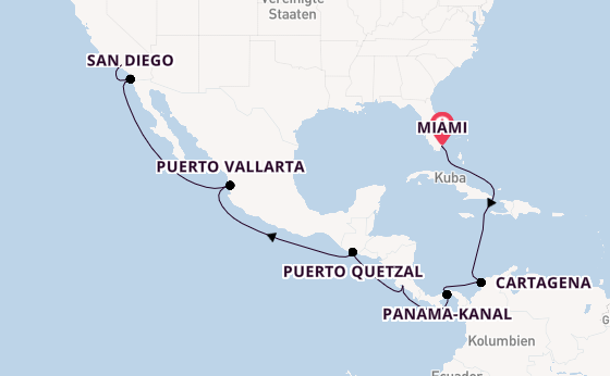 Mittelamerika ab Miami auf der Silver Dawn