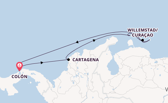Southern Caribbean from Colón, Panama with the Grandeur of the Seas