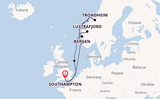 Norway from Southampton, England with the Queen Victoria