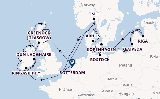 Britse Eilanden vanaf Amsterdam, Nederland met de Nieuw Statendam