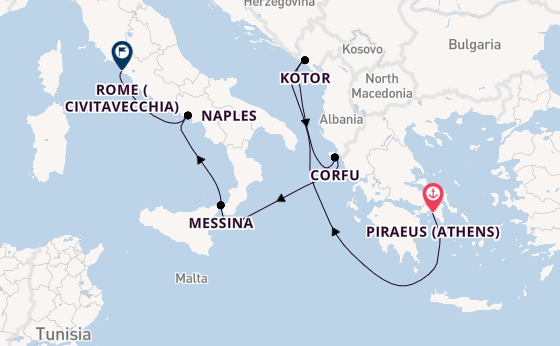 Mediterranean from Piraeus (Athens), Greece with the Nieuw Amsterdam