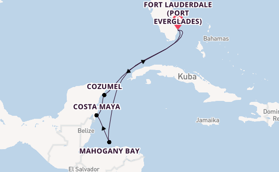 Westliche Karibik ab Fort Lauderdale (Port Everglades), USA auf der Celebrity Xcel