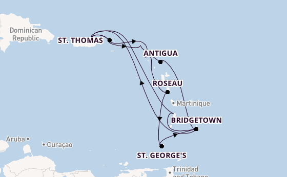 Caribbean vanaf San Juan, Puerto Rico met de Emerald Princess