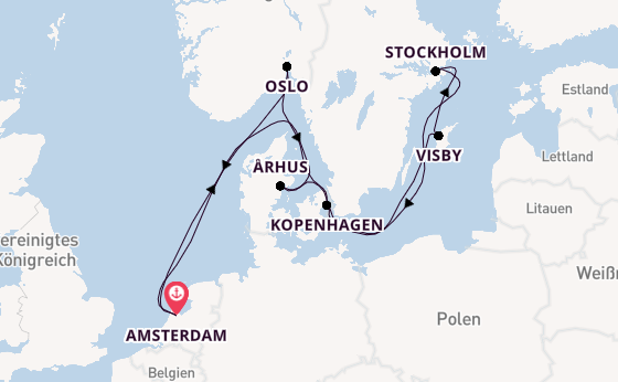 Norwegen ab Amsterdam, Niederlande auf der Celebrity Eclipse