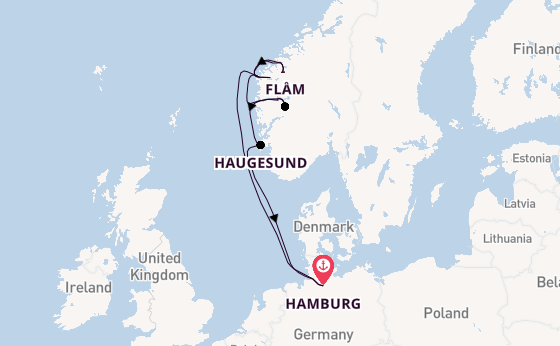 Noorwegen vanaf Hamburg, Duitsland met de Costa Favolosa