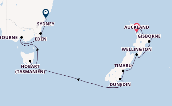Australien und Neuseeland ab Auckland, Neuseeland auf der Marina