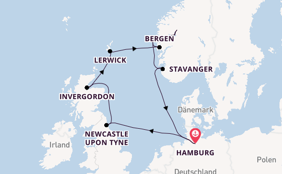 Norwegen ab Hamburg auf AIDAbella