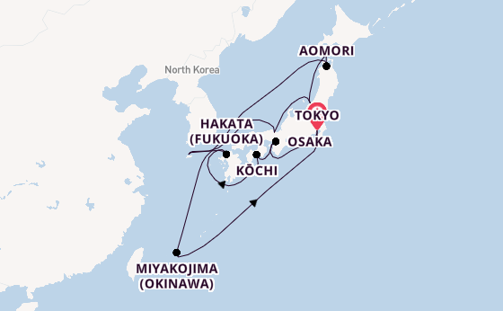 Japan from Tokyo, Japan with the Noordam