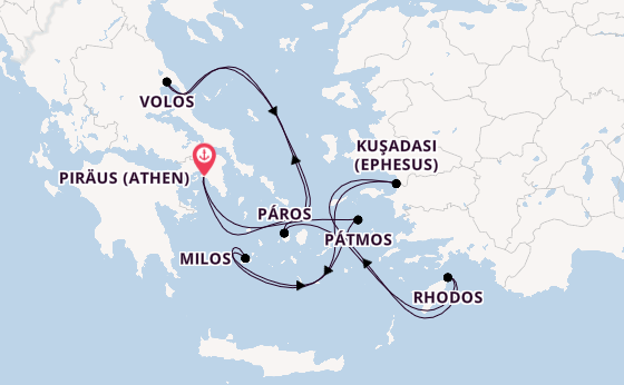 Östliches Mittelmeer ab Piräus (Athen), Griechenland auf der EXPLORA I