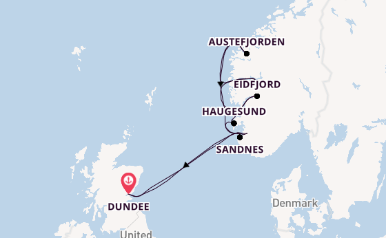Sailing from Dundee via Lysefjord