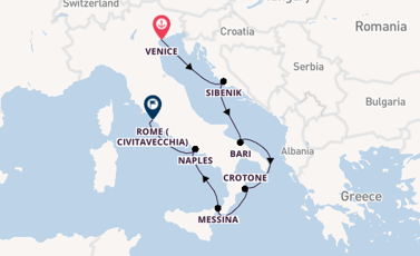 Western Mediterranean from Venice, Italy with the Viking Jupiter