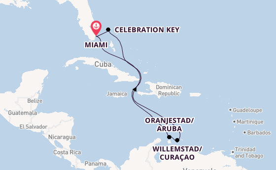 Caribbean from Miami, Florida, USA with the Carnival Magic