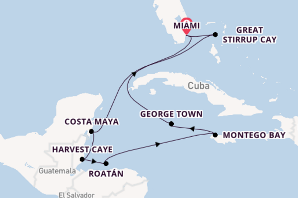 Westelijke Caraïben vanaf Miami, United States met de Seven Seas Mariner