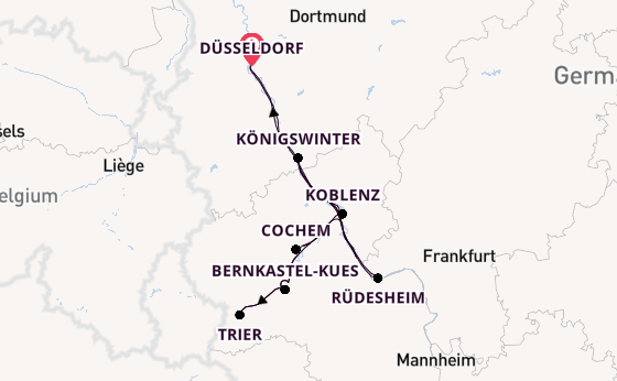 Rijn vanaf Düsseldorf, Duitsland met de VIVA TIARA