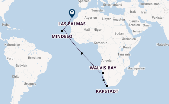 Südliches Afrika ab Kapstadt, Südafrika auf AIDAperla
