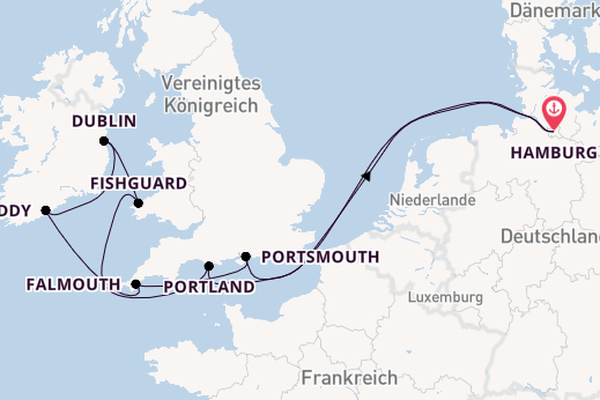 Britische Inseln ab Hamburg auf AIDAsol