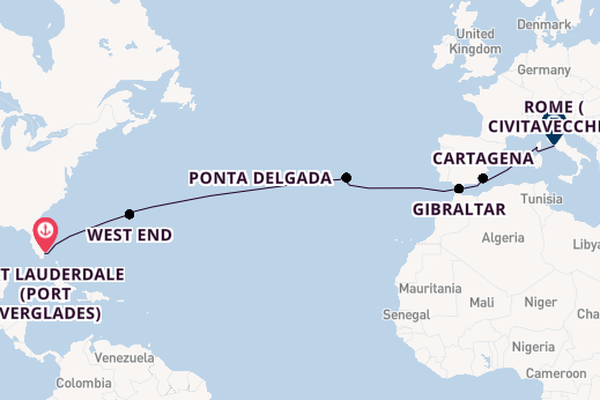 Transatlantic from Fort Lauderdale (Port Everglades), Florida, USA with the Enchanted Princess